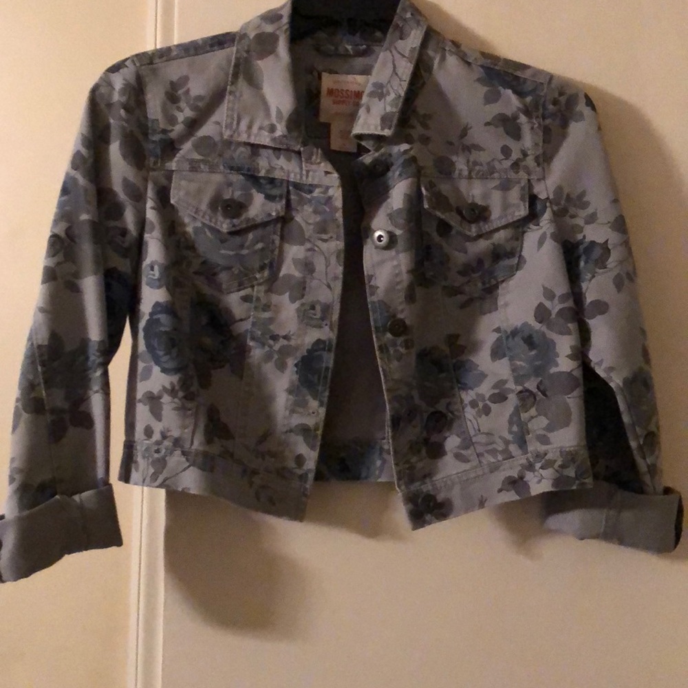 Floral mid jean jacket